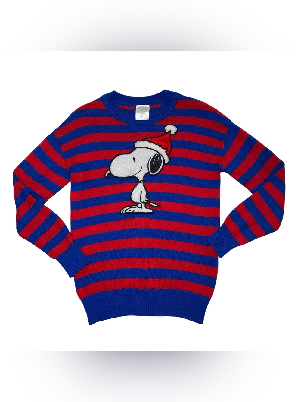 Official Peanuts Snoopy Santa Hat Holiday Christmas Knit Crewneck Sweater
